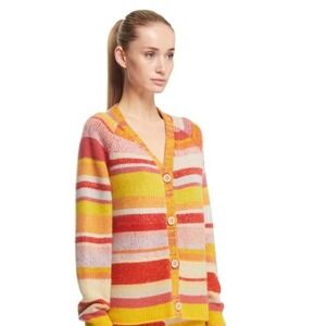 The Elder Statesman Sweater 100% Cashmere Striped SZ-S) NWOT U.S.A Made RN148931